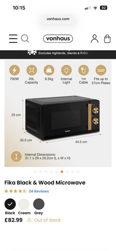 Vonshef fika 20l black - vonshef,